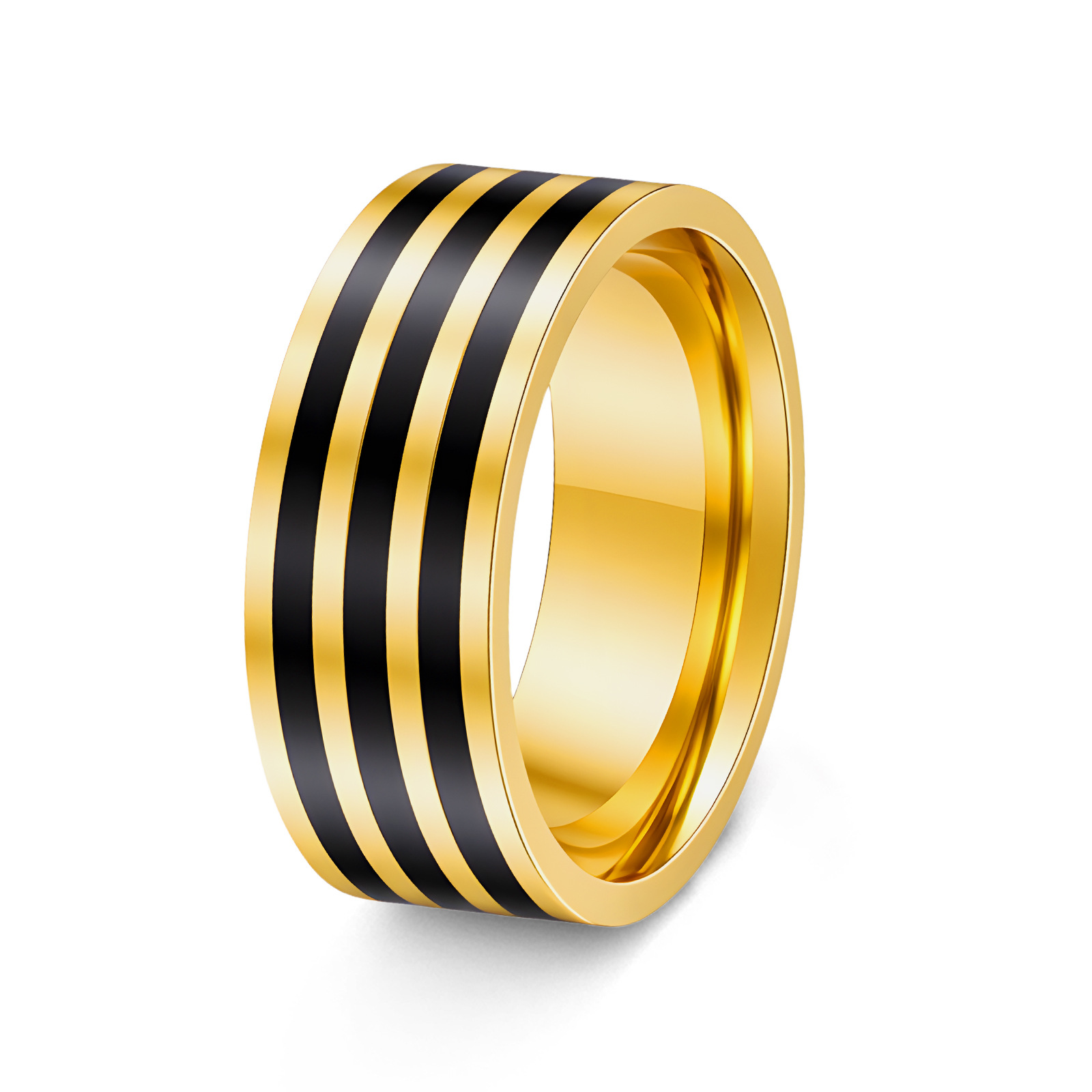 Cross-border source jewelry: 8MM wide stainless steel men's oil-dripping ring, simple and fashionable jewelry, factory jewelry wholesale Application Scenario