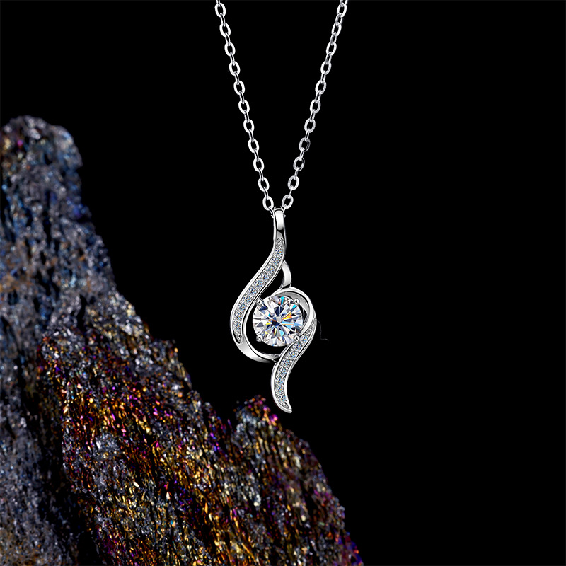 Zhuoheng Carefully selected silver pearl pendant necklace, classic and fashionable silver jewelry lanyard, women's jewelry details Picture