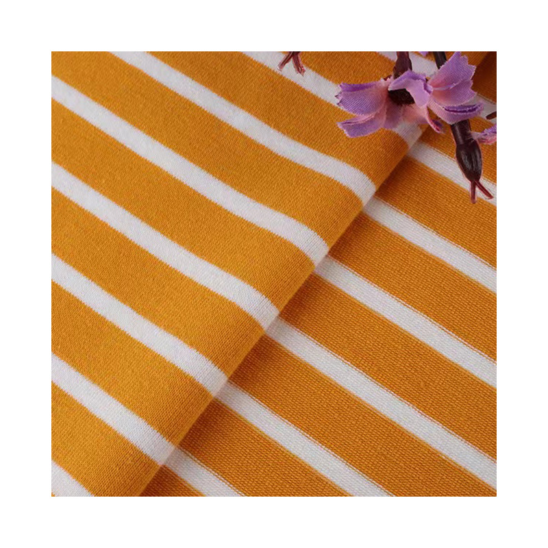 32s combed cotton frame striped fabric 170g stretch yarn-dyed striped sweatshirt and pajamas knitted fabric Application Scenario