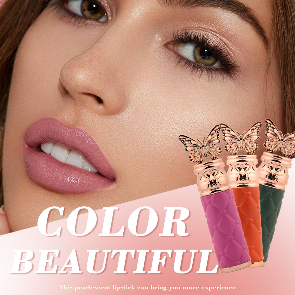 【 Cross-border Exclusive 】QICIY Butterfly Three-Color Temperature-Changing Lipstick Moisturizing, Anti-Cracking and Color-changing Lipstick Wholesale Application Scenario