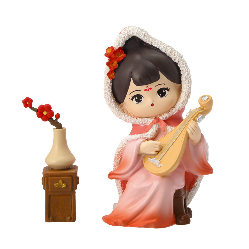Wholesale of creative and cute Chinese-style "National Beauty and Everlasting Song" tabletop resin handicrafts designed in the four seasons Item Picture
