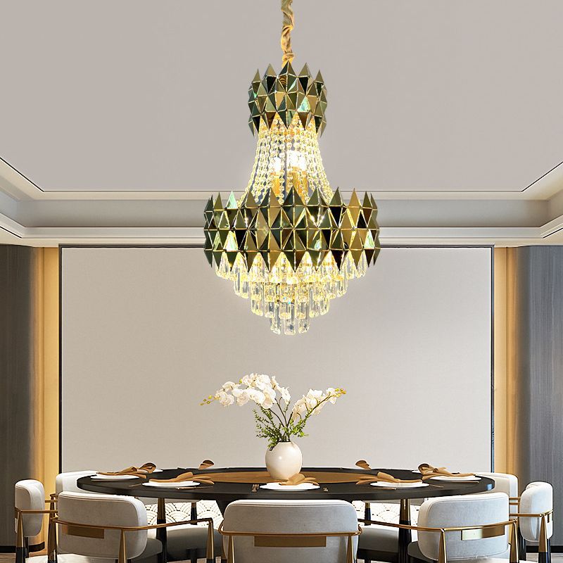 轻奢水晶吊灯客厅2023新款现代简约大气主卧室金属吊线灯具装饰产品图