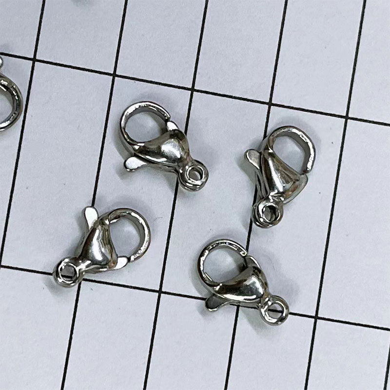 diy stainless steel lobster clasp jewelry accessories, titanium steel polished bright necklace bracelet connecting clasp, key bag clasp wholesale