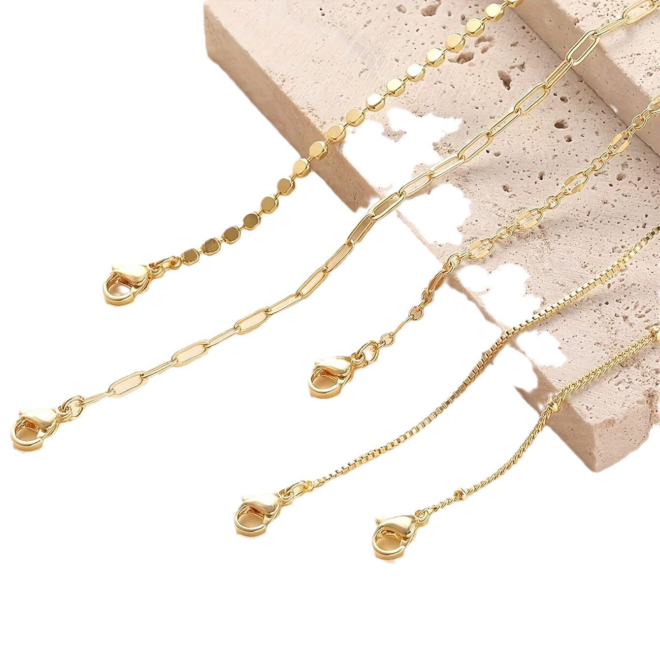 Amazon 5-piece bracelet set, European and American cross-border metal Figaro chain women's bracelet set, fashionable and simple bracelet Item Picture