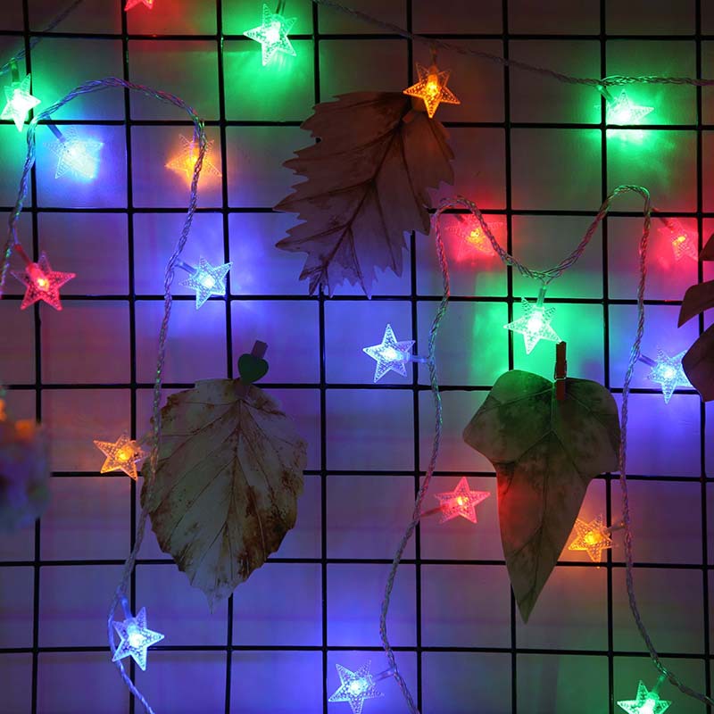 LED light strings, five-pointed star color lights, battery boxes, small light strings, Christmas room decoration, star light strings, bulk wholesale Application Scenario