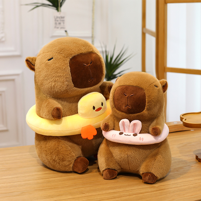 Cute swimming rings, Capibara throw pillows, plush toys, claw machines, capybara dolls, birthday gifts wholesale