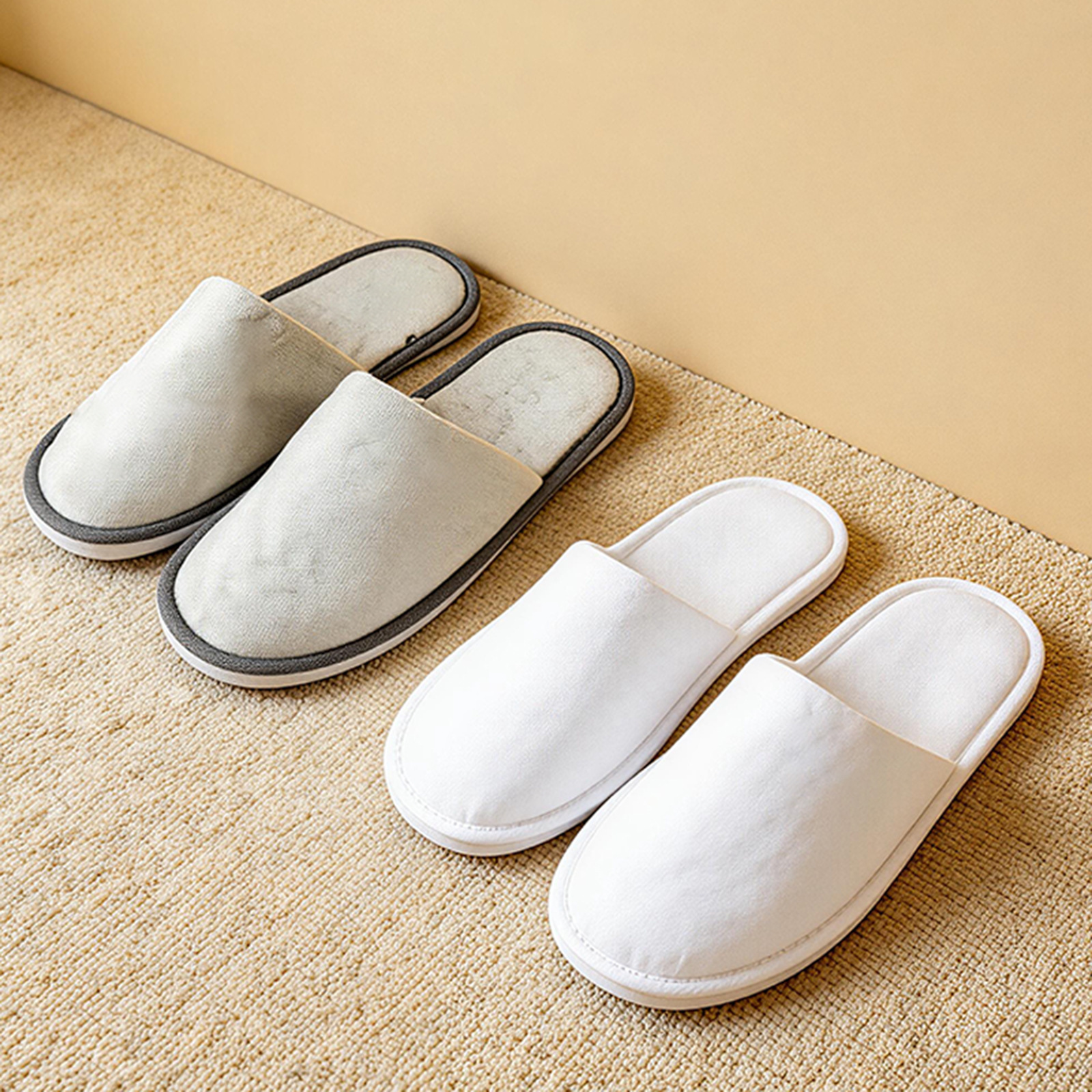Cross-border disposable slippers, velvet for guests, thickened anti-slip, specially designed for home hotels, guesthouses, homestays, clubs and travel Application Scenario