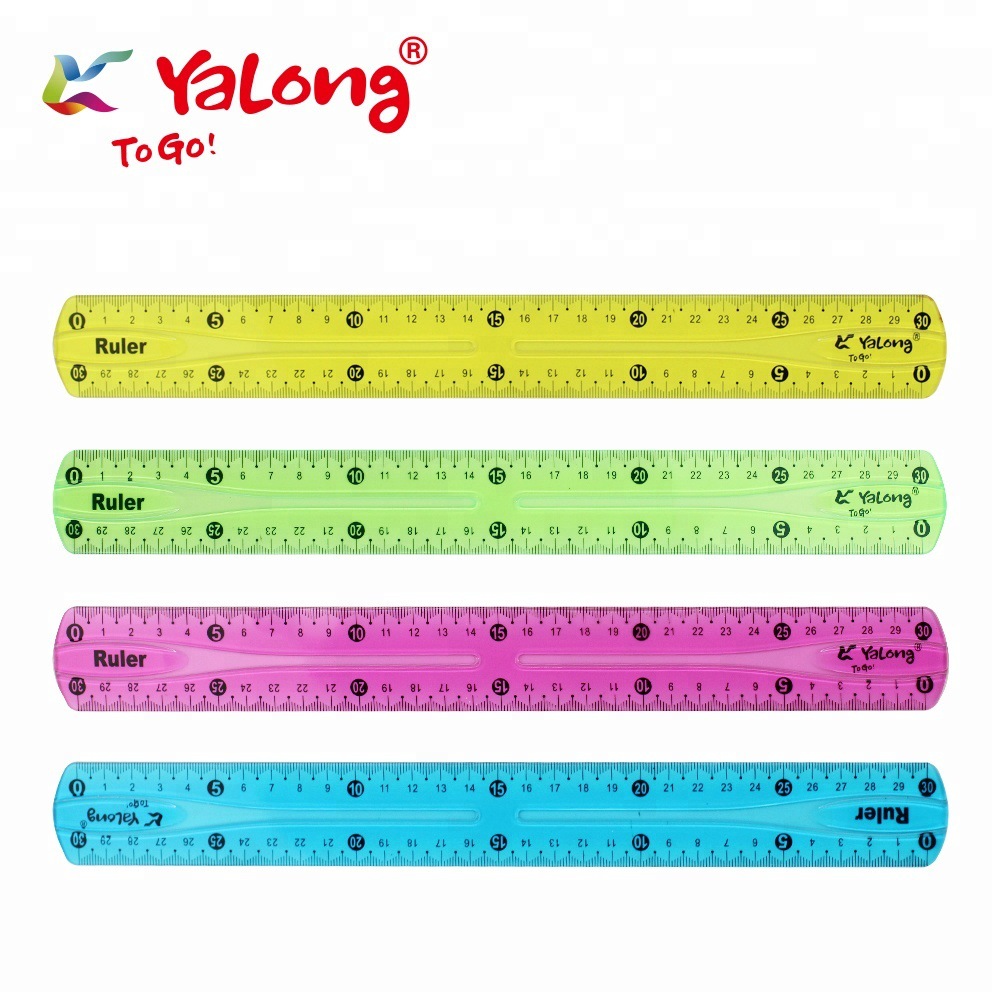 Yalong Plastic student learning 4-piece set of 30-centimeter straight rulers, math and geometry tool rulers, and flexible rulers Application Scenario