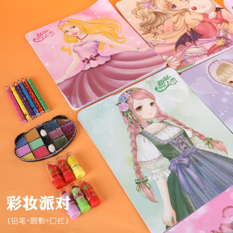 Wholesale of cartoon color drawing pencil sets, children's learning to doodle, diY gold powder paint, students hands-on Specification image