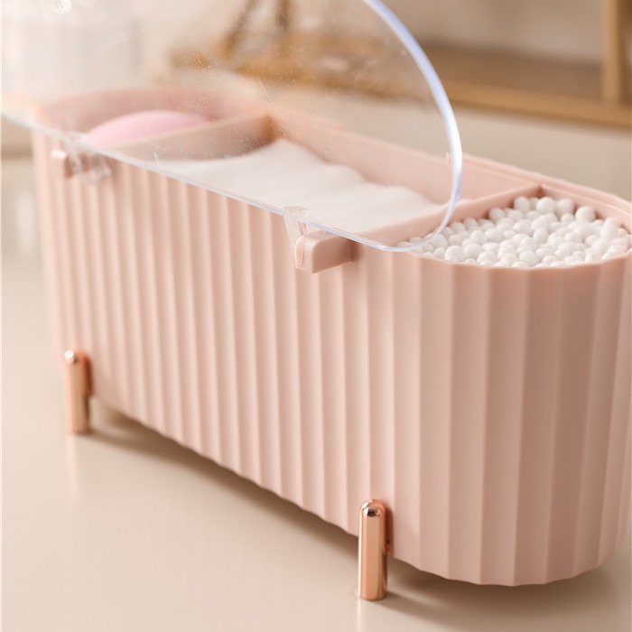 Cotton swab storage box with lid, dust-proof and fog-proof desktop, lipstick powder puff, cotton pad box, makeup and beauty egg, cross-border bestseller Application Scenario