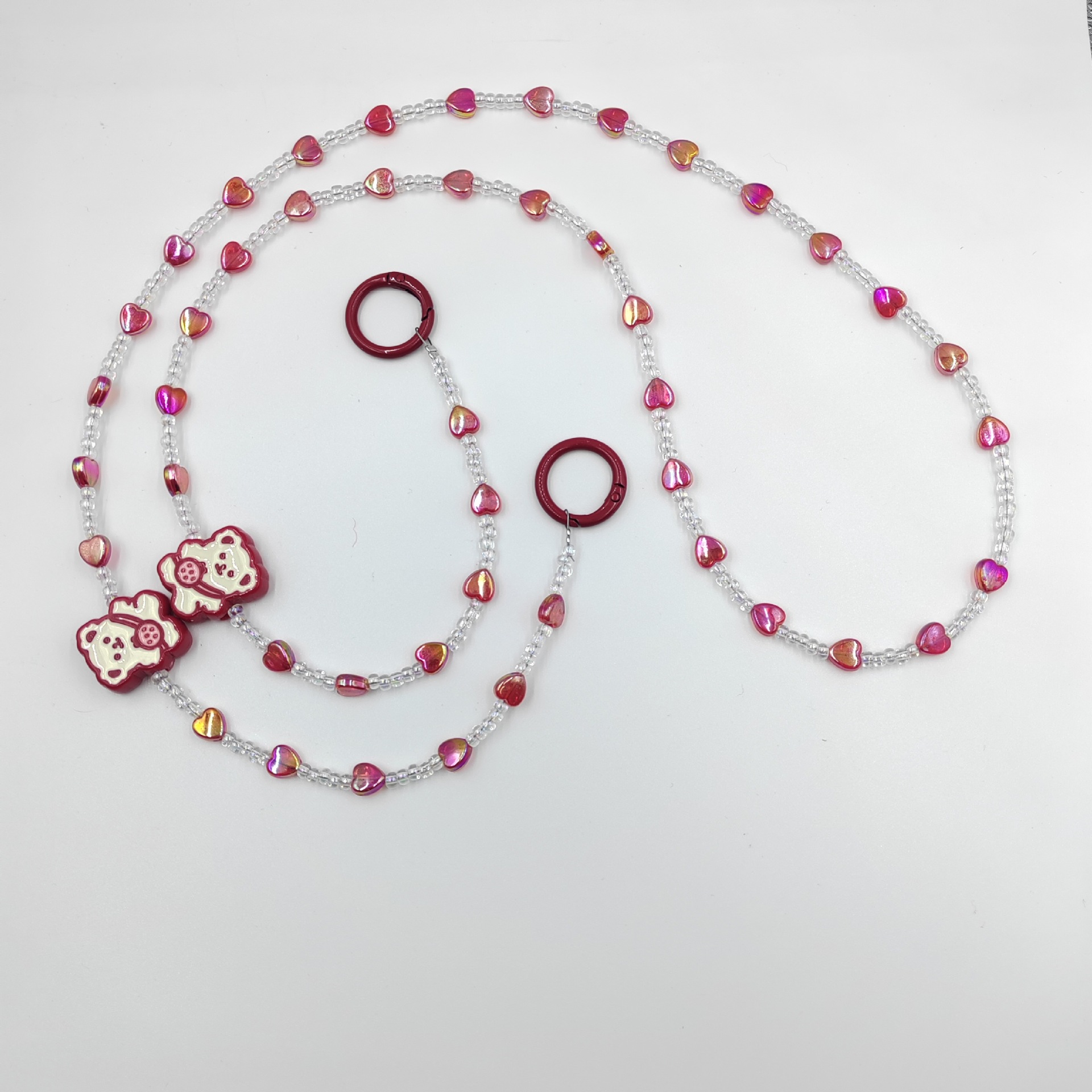 韩风箱包卡通挂饰亚克力手工爱心串珠手机壳斜挎链条配件小众少女