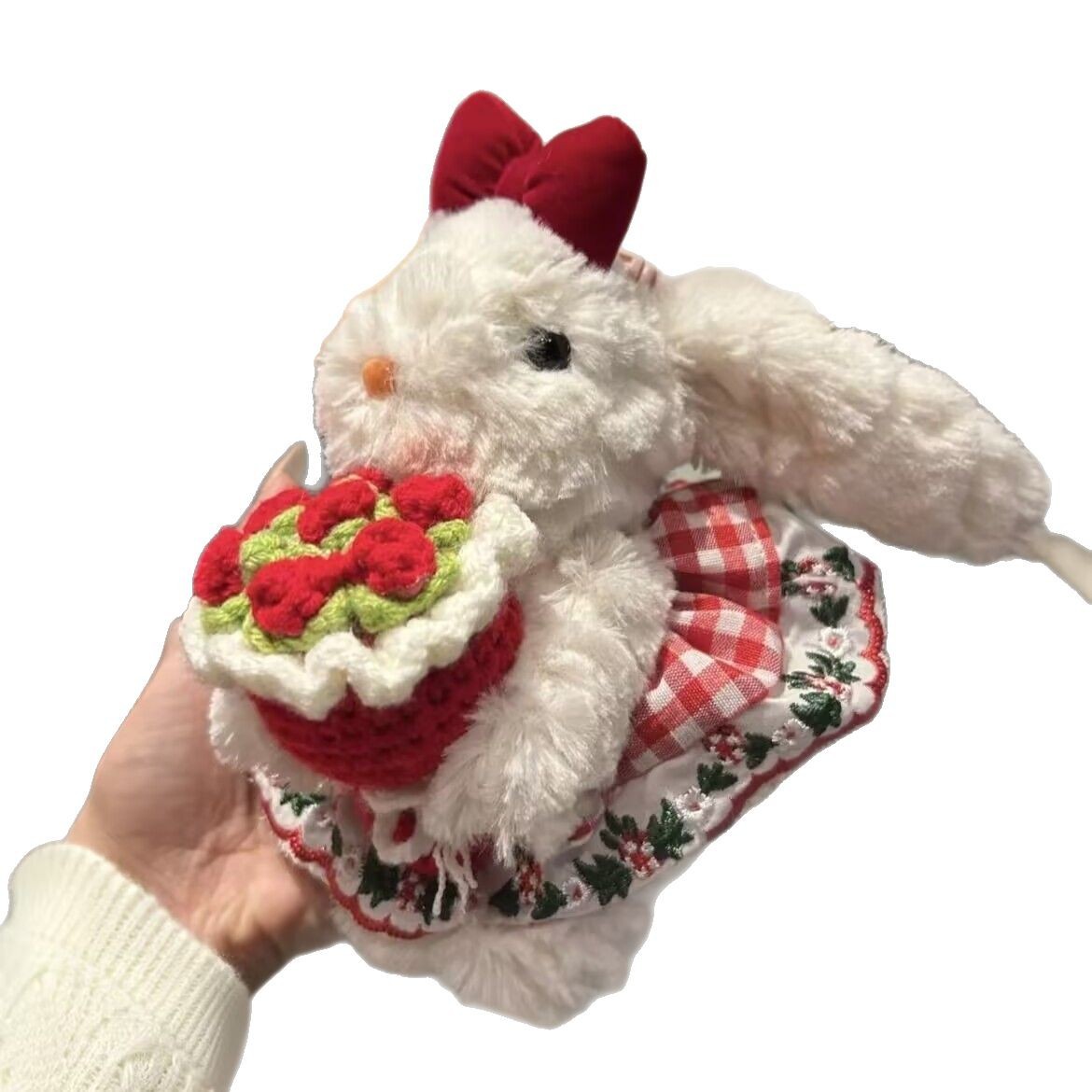 Cute ear-hanging rabbit dolls, plush figurines, rabbit keychains, bags, pendants, decorations, cartoon gifts with high appearance standards Item Picture