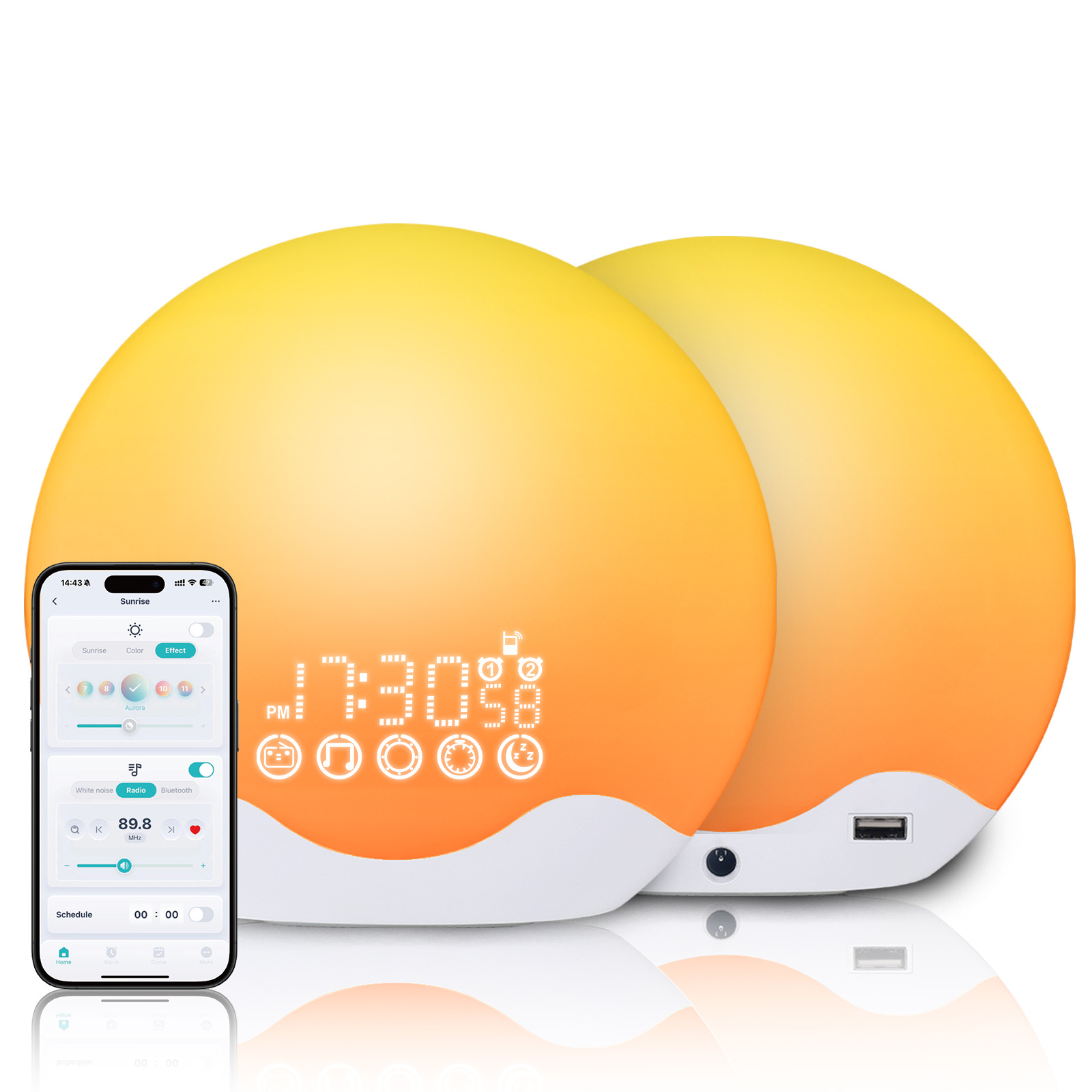 Cross-border alarm clock sleep Bluetooth smart multi-functional 2024 New model high appearance level Colorful night light clock Sleep clock Item Picture