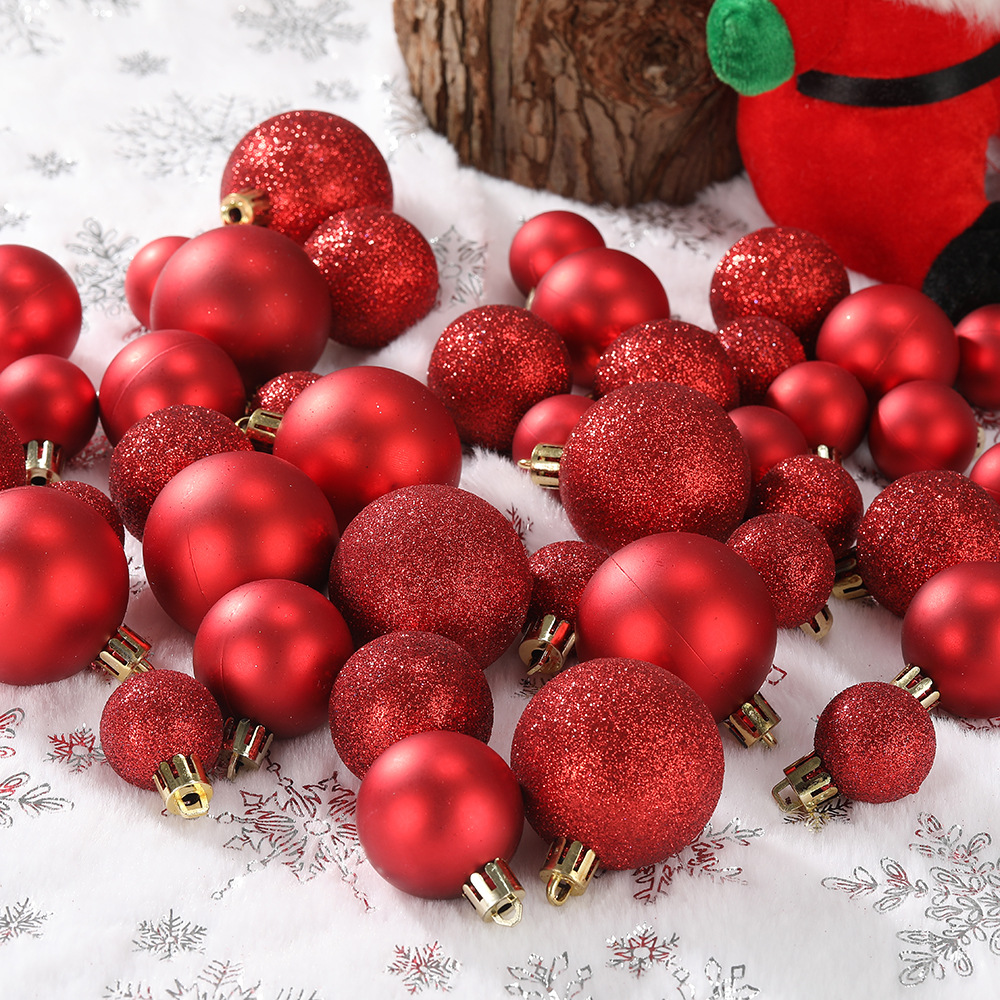 Wholesale Christmas ball gift box set, Christmas tree hanging decoration, electroplated bright glitter ball party decoration set