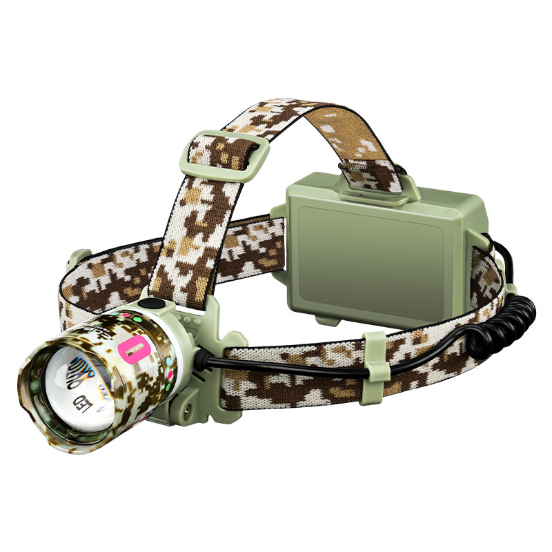 New cross-border white laser high-intensity headlamp, outdoor zoom long-range shooting camping atmosphere lamp, night cycling fishing COB headlamp Item Picture