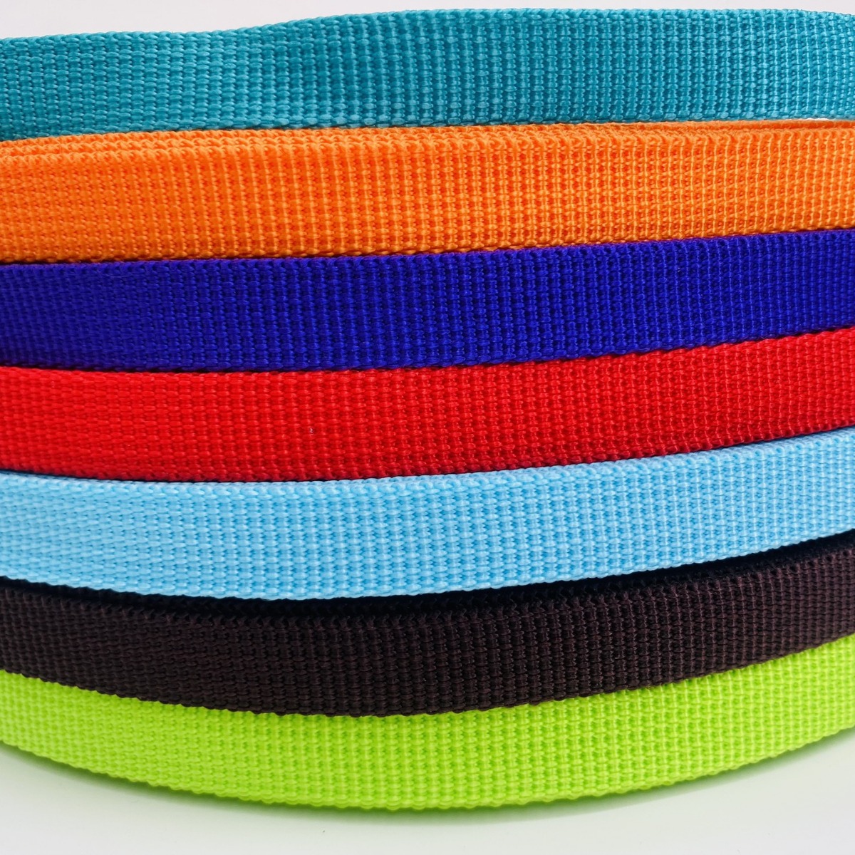 丙纶PP织带美国纹宠物牵引箱包服装辅料厂家批发坑纹黑色彩色环保白底实物图