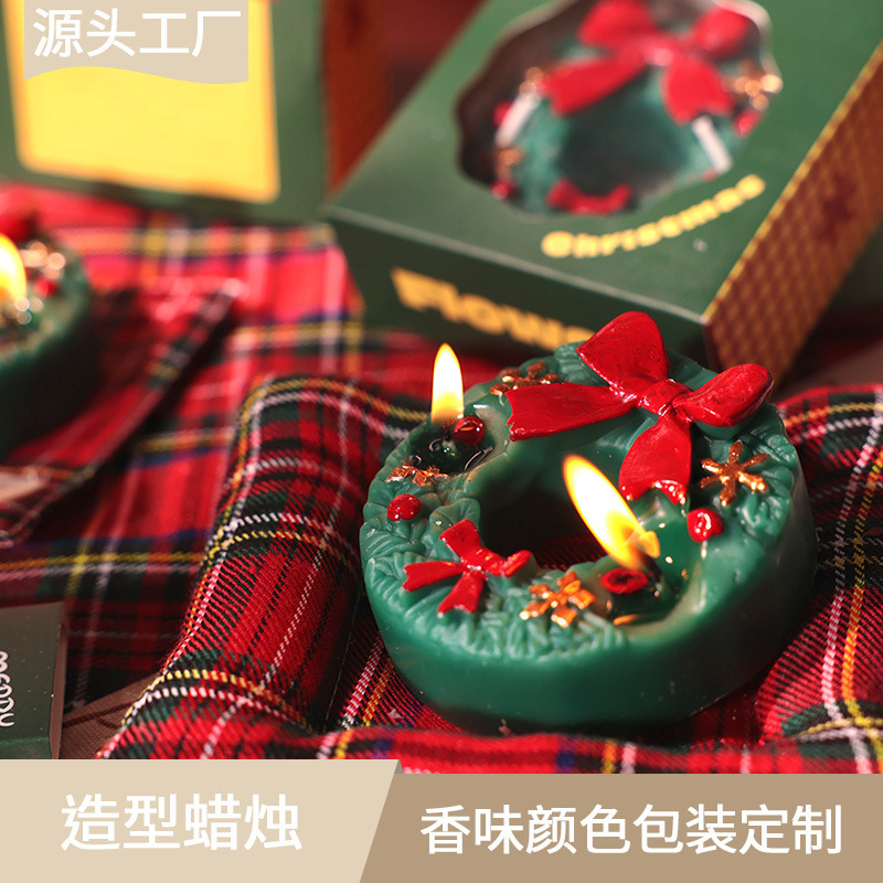 Velas perfumadas transfronterizas velas de navidad regalos guirnalda molduras decoraciones de interiores creativas piezas de merchandising acompañantes regalos de mano al por mayor