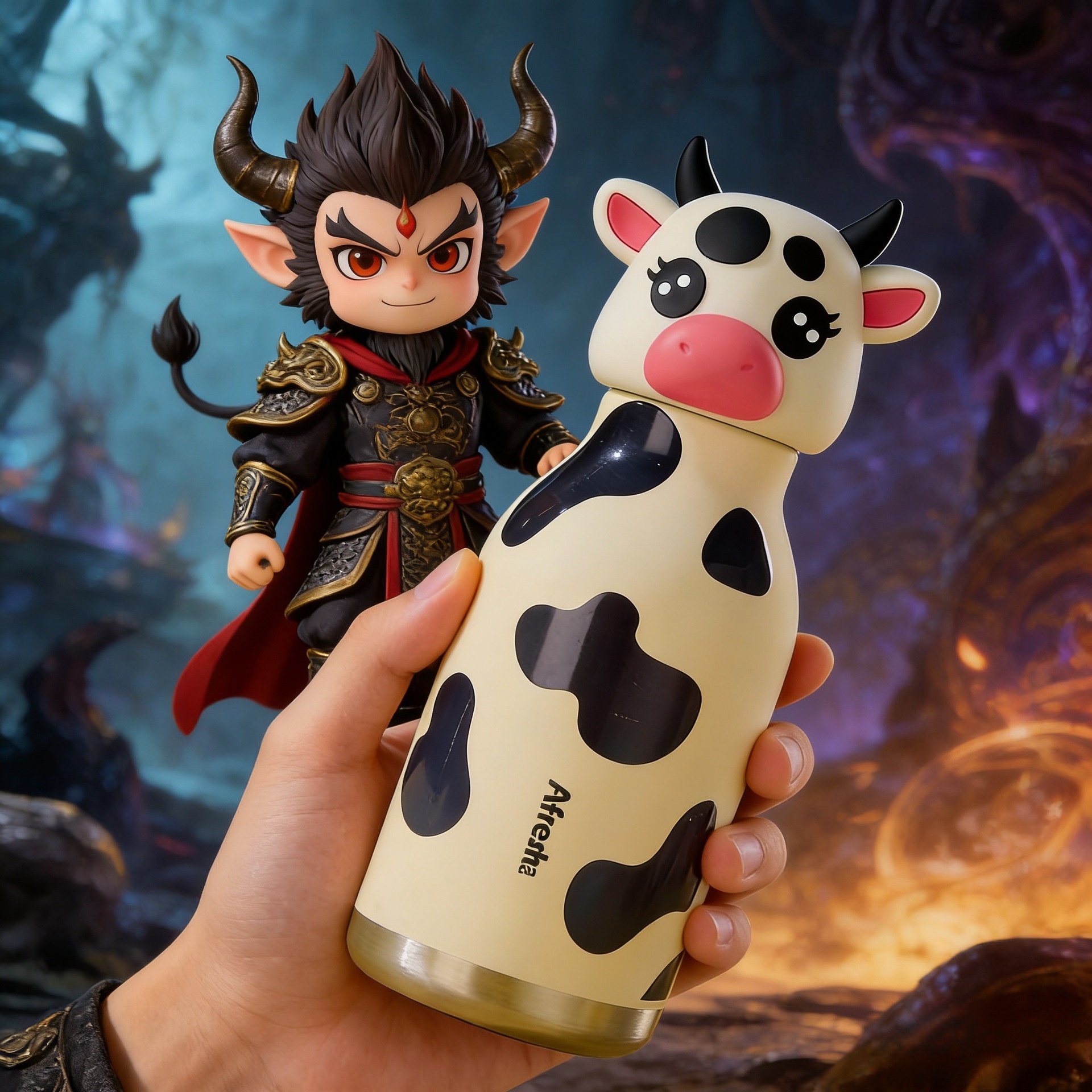 卡通公仔保温杯小牛动物造型 304不锈钢吸管水杯厂家批发