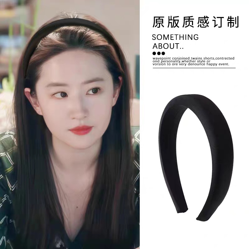 The 2025 new style of Liu Yifei's high top satin sponge hairband, high top black hairpin headband for women details Picture