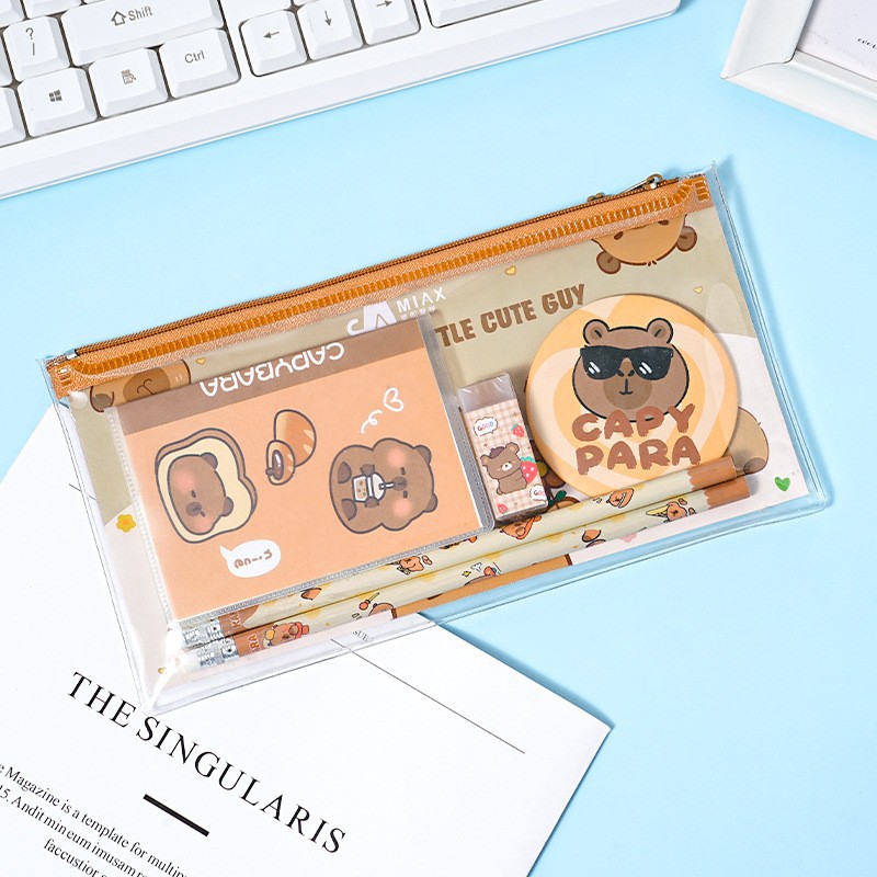 Cartoon stationery set gift box, high appearance level pen case notebook combination, student supplies, cross-border stationery set wholesale details Picture