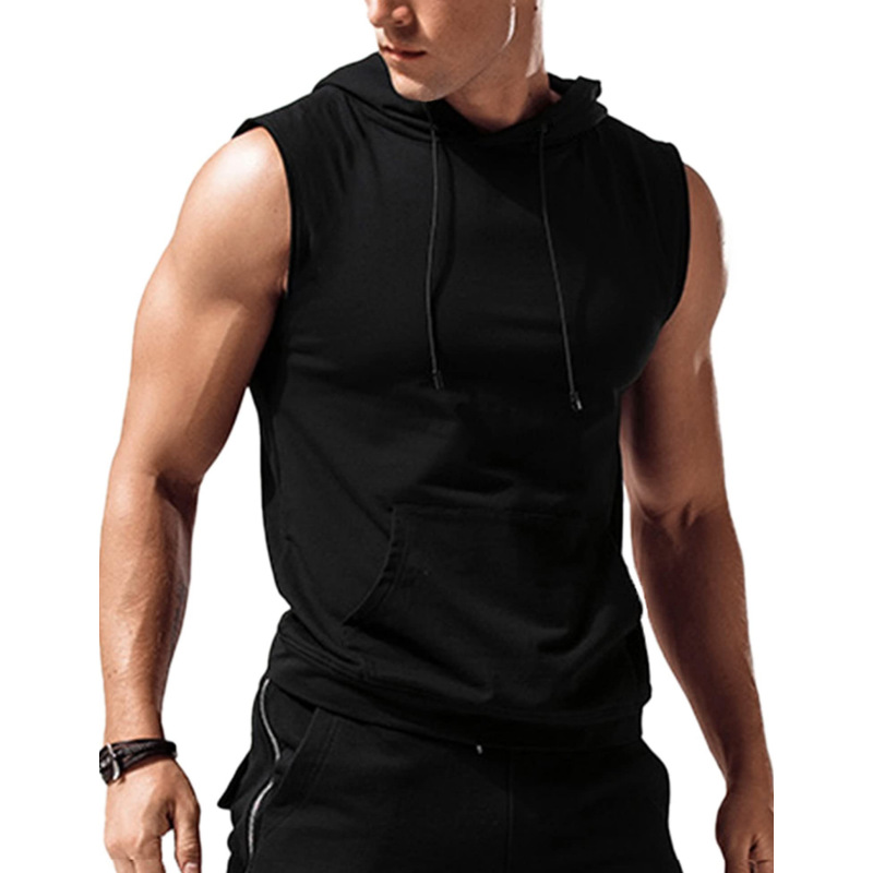 Cross-border Amazon new Product 2003 Men's T-shirt, fitness solid color sporty casual sleeveless vest for men