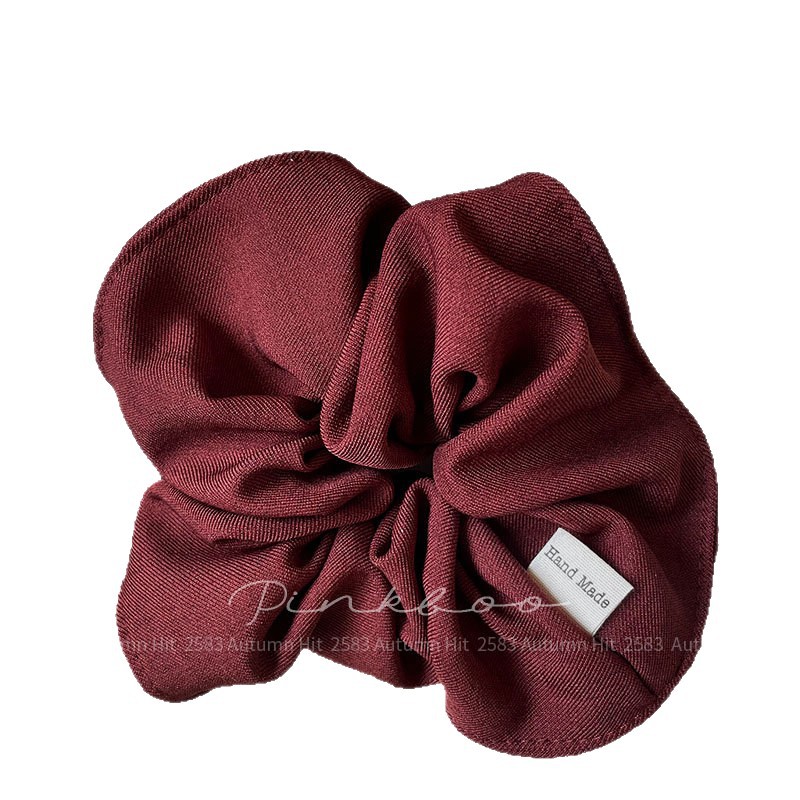 New Angolan red checkered hair band, handcrafted fabric, high-elasticity girl bun hair band, high top of the head hair band for girls Item Picture
