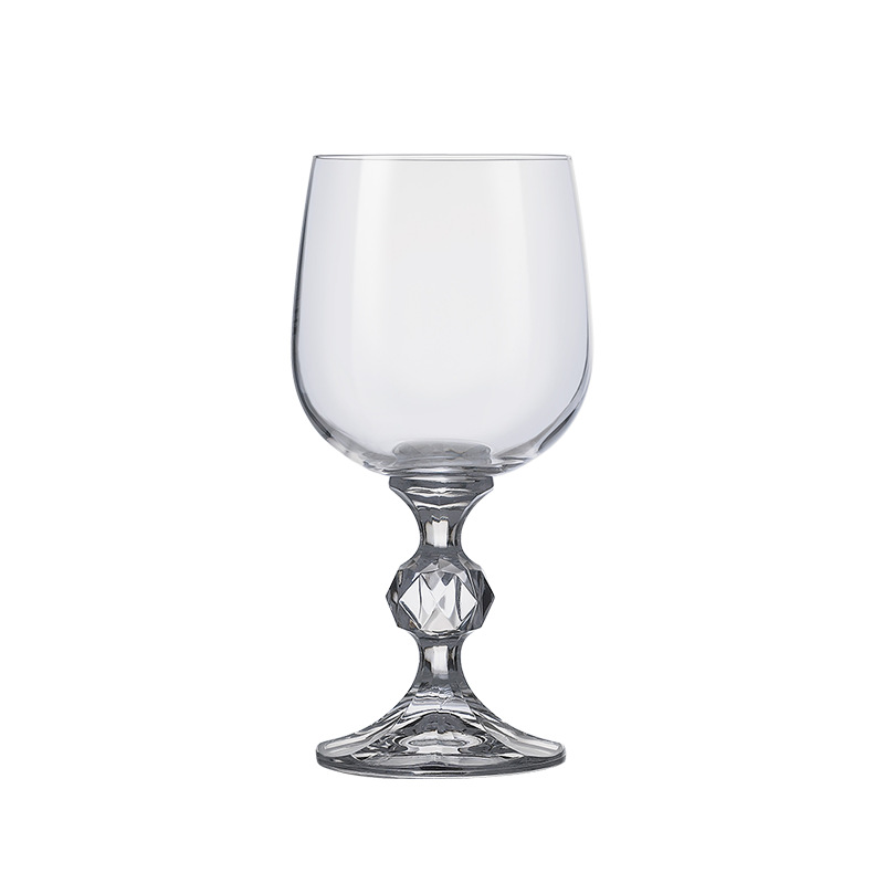 Czech imported crystal glasses, high-end high-footed glass cups, home wine glasses, champagne glasses, wine sets, diamond cup legs Item Picture
