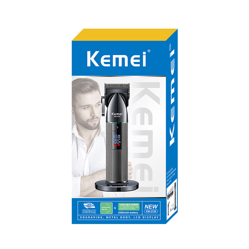 Cortador de pelo komy ultra silencioso KM-2136 barbershop profesional cortador de pelo eléctrico con pantalla digital ajustable cortador de pelo eléctrico Application Scenario
