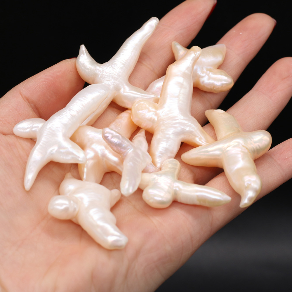 Natural Baroque irregular-shaped cross-shaped pearl DIY jewelry accessories, handcrafted jewelry necklaces, wholesale and production details Picture
