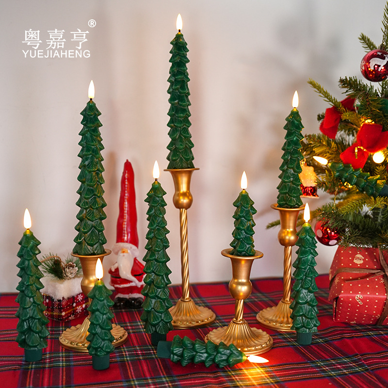 Amazon's best-selling Christmas tree pole wax 10-key remote control pine tree pole wax led electronic candle light Pinecone Halloween