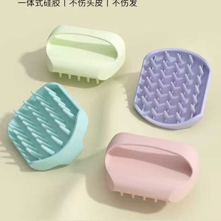 彩色硅胶洗头刷按摩刷头发头皮清洁头部按摩器洗头梳沐浴洗头刷