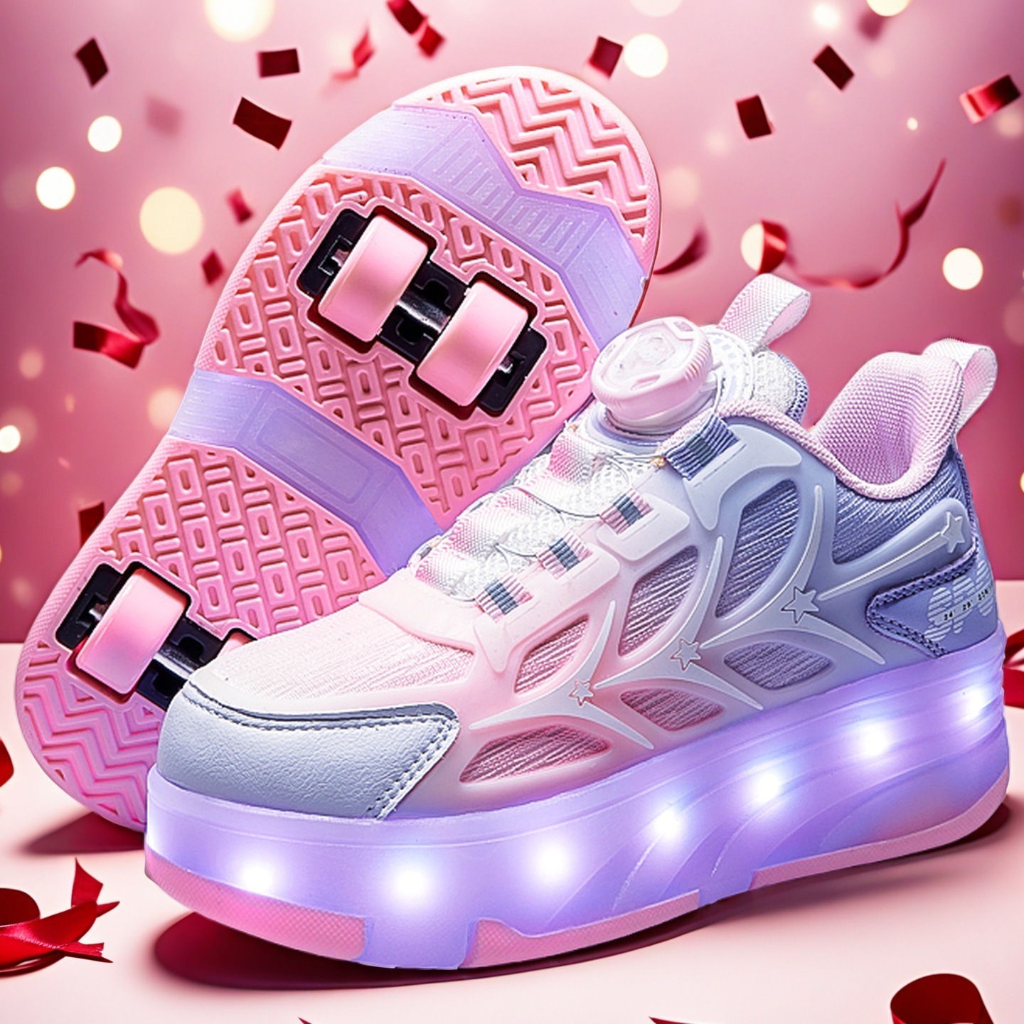 Children's walking shoes, wholesale walking shoes, girls' invisible shrink roller skates, boys' student sports eight-wheel roller skates, roller skates, car roller skates, starry wheel roller skates, roller skates