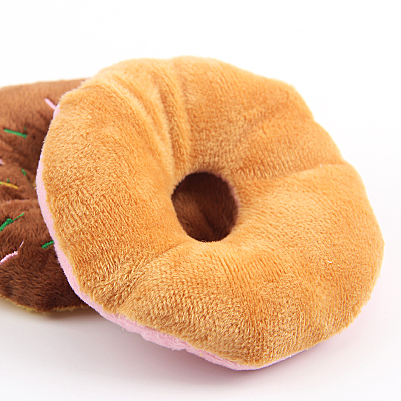 Pet plush toys, cartoon round plush figurines, creative doughnut plush toys, wholesale in stock Specification image