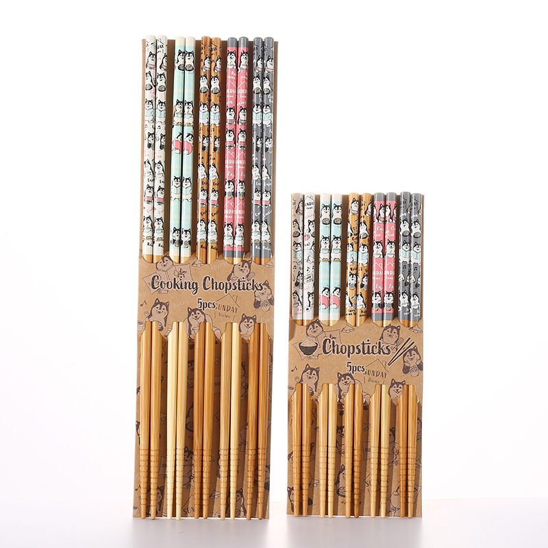 5双装日式楠竹筷家用筷子成人儿童一人一筷家庭装竹筷厂家批发白底实物图