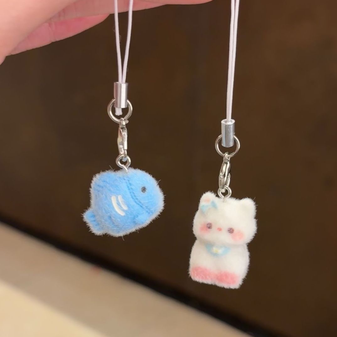 星星人毛绒挂件蓝色小鱼白色小猫kitty疯狂动物城可爱装饰品礼物
