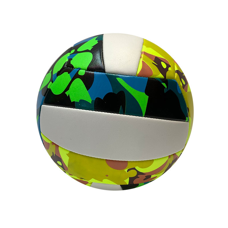 迷彩多色充气式排球 pvc机缝耐磨高档排球5号学生专用球现货白底实物图