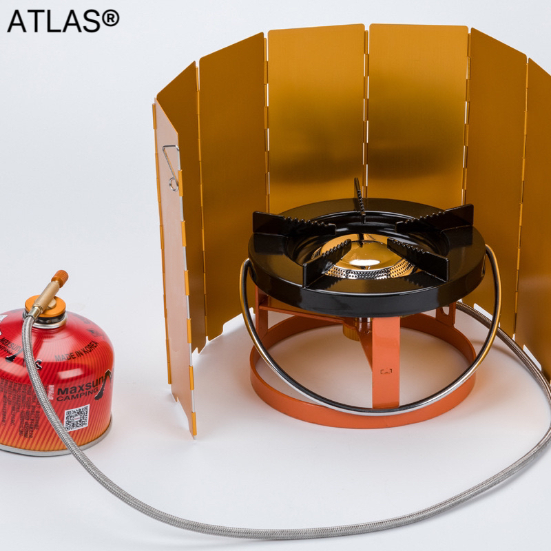 Outdoor high-intensity three-burner gas stove, three-star stove, portable camping and picnic cookware, mini gas cylinder, gas stove Specification image