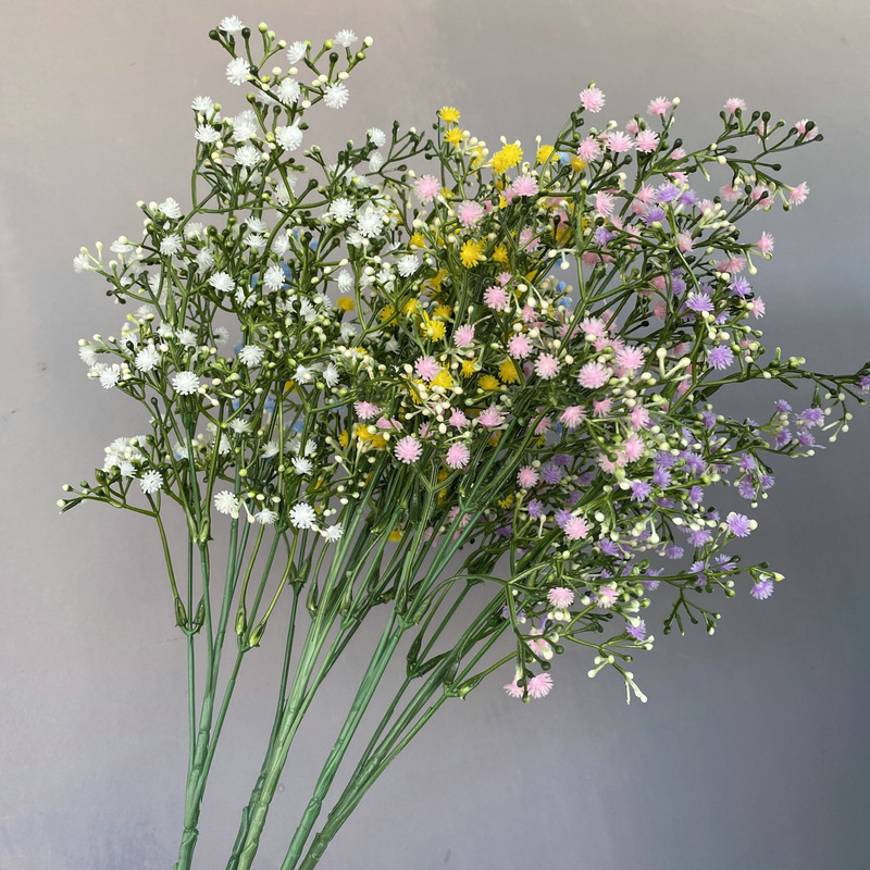 仿真花DIY发饰配件/假花/5朵塑膠花/仿真花/假花批发细节图
