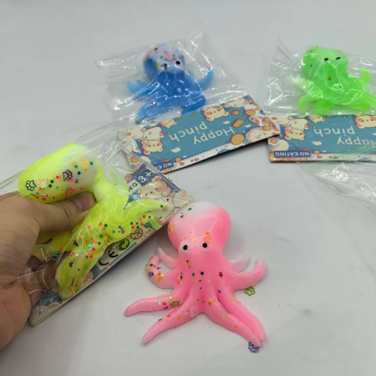 Direct sales from the manufacturer of simulation card head dual-color octopus venting and Pinching fun PVC bags for children's stress-relieving toys details Picture