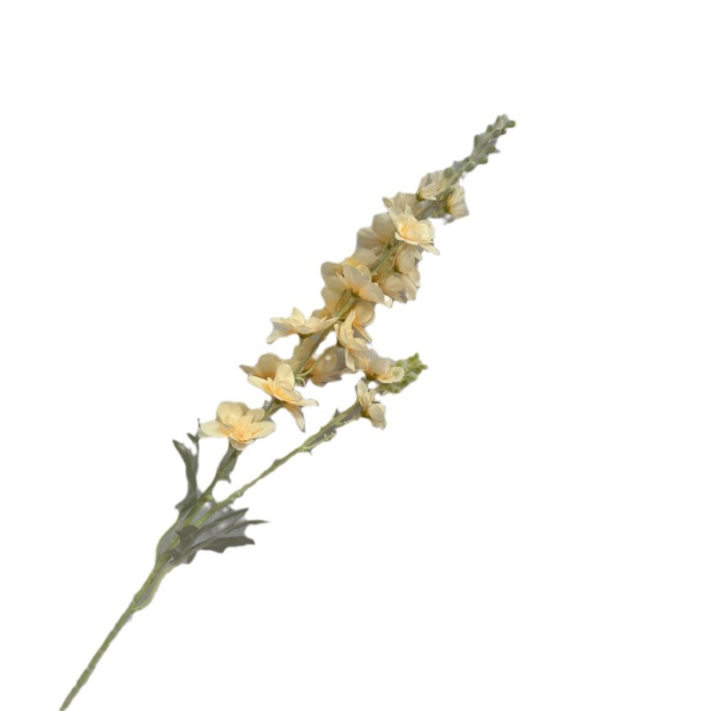 速卖通热卖飞燕草仿真花风信子婚礼堂挑高2叉植绒飞燕草仿真花白底实物图