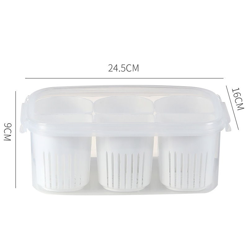 Kitchen scallion, ginger and garlic frozen scallion flower preservation box, food-grade preparation box, refrigerator sealed box, separate packaging, draining and storage box Item Picture