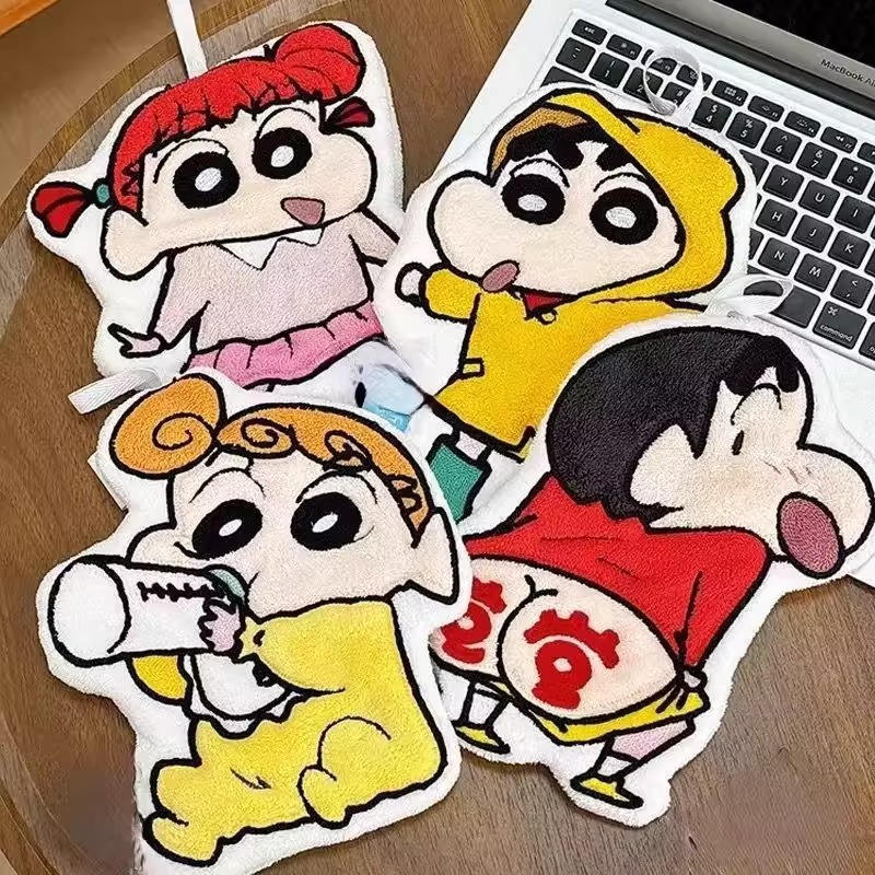 新款蜡笔小新手巾挂式可爱吸水速干厨房加厚卫生间儿童擦手巾