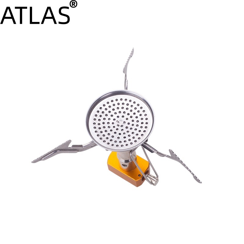 ATLAS Cross-border Outdoor Mini burner, portable folding burner for hiking, lightweight camping all-in-one gas stove