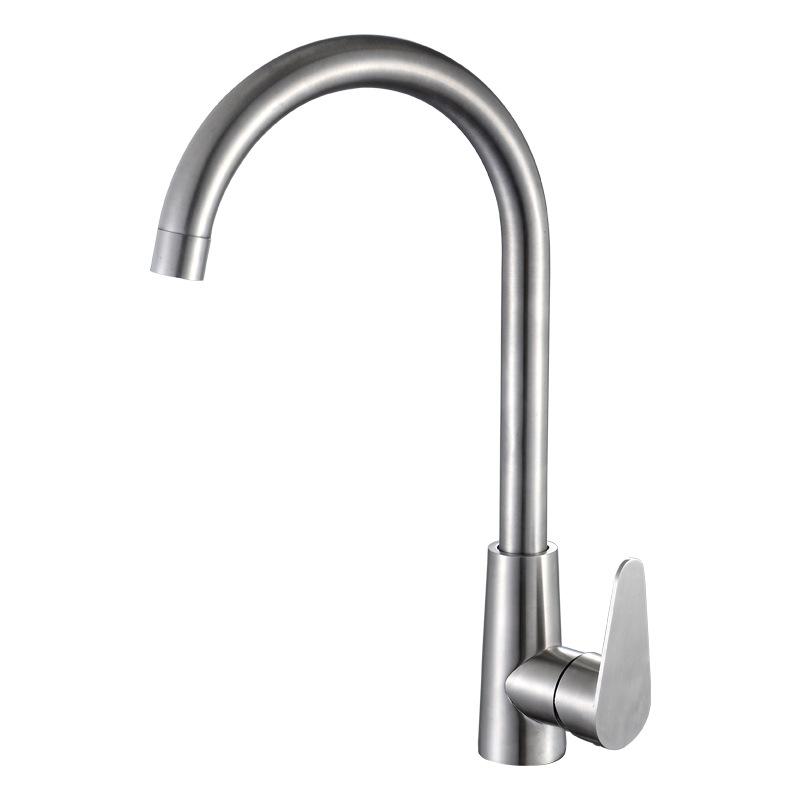 Kaiping manufacturer wholesale 304 stainless steel kitchen hot and cold water faucets, washing basins, single sink, rotating pull faucets Item Picture