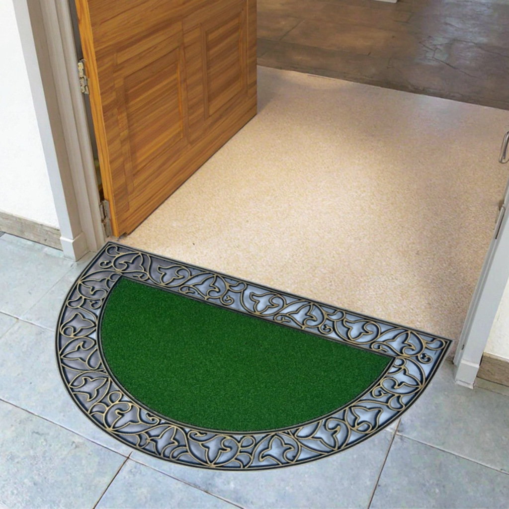 Black rubber and plastic anti-slip MATS, aluminum film injection molded MATS, popular European-style welcome MATS, machine-pressed MATS, door mud scraping MATS Specification image