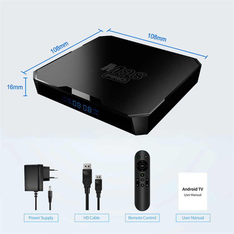 Foreign trade m98 pro set-top box H313 Bluetooth voice Remote Control 4K high-definition tv box TV Box Android ATV Specification image