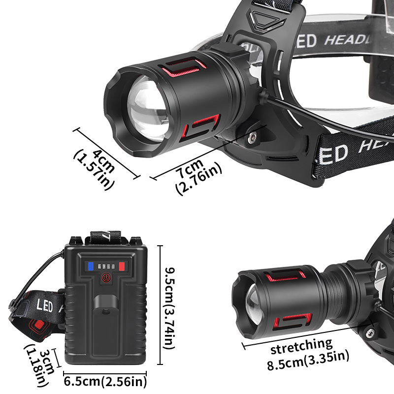 New cross-border product: White laser high-intensity headlamp, laser projection, cycling dedicated, long-lasting charging long-range miner's lamp headlamp Item Picture
