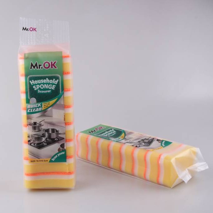 Mr.OK factory direct supply sponge scouring pads, double-sided cleaning sponges, kitchen cleaning sponges, dishwashing sponges, pot scrubbing sponges Specification image