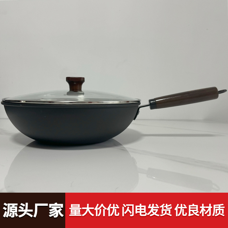 Set de wok sin recubrimiento set de wok combo de regalo set de 3 piezas olla de inducción set de 3 piezas olla de hierro de cocina Application Scenario