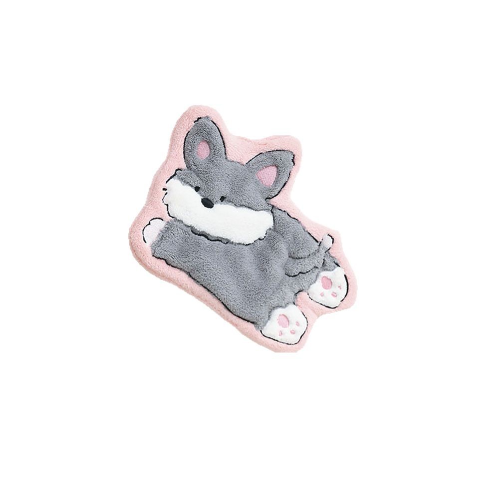 版权可挂式加厚超强吸水可爱卡通擦手巾珊瑚绒小方巾厨房浴室两用白底实物图